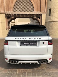 White Range Rover Sport SVR for rent in Sharjah 0