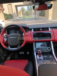 White Range Rover Sport SVR for rent in Sharjah 3