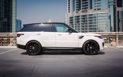White Range Rover Sport for rent in Dubai 1