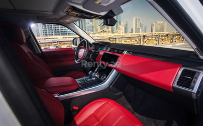 White Range Rover Sport for rent in Dubai 4