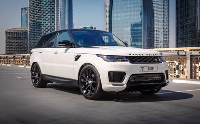 White Range Rover Sport for rent in Dubai