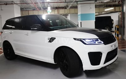 White Range Rover Sport SVR for rent in Sharjah