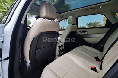 White Range Rover Velar for rent in Abu-Dhabi 4