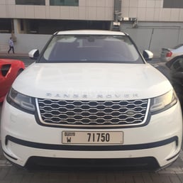 White Range Rover Velar for rent in Abu-Dhabi 4