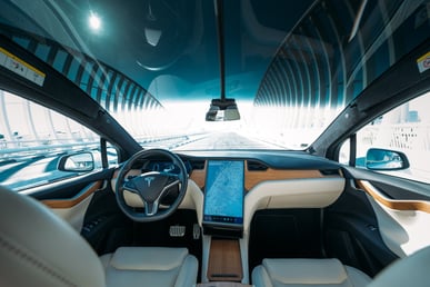 White Tesla Model X for rent in Dubai 3