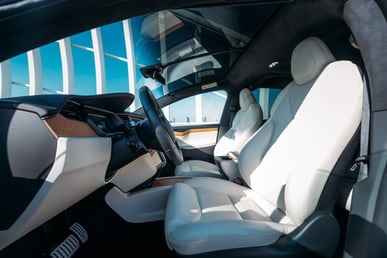 White Tesla Model X for rent in Dubai 4