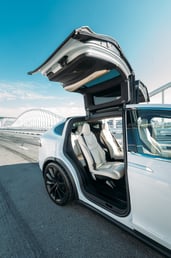White Tesla Model X for rent in Dubai 6