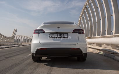 White Tesla Model Y Long Range for rent in Dubai 3