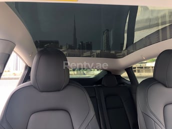 White Tesla Model Y Long Range for rent in Dubai 5