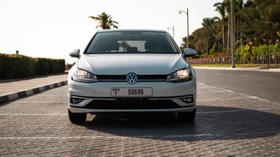 White Volkswagen Golf for rent in Dubai 0