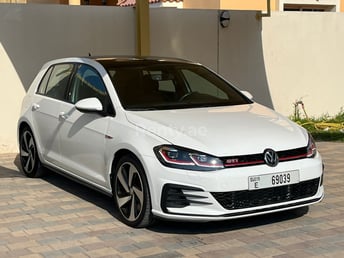 White Volkswagen Golf GTI for rent in Dubai 0
