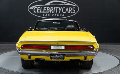 Yellow Dodge Challenger for rent in Dubai 2