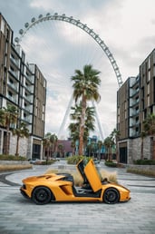 Yellow Lamborghini Aventador Roadster for rent in Dubai 0