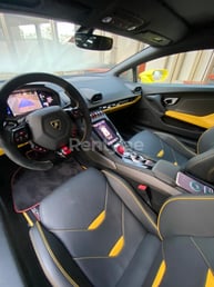 Yellow Lamborghini Evo for rent in Dubai 3