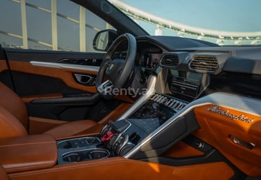 Yellow Lamborghini Urus for rent in Dubai 4