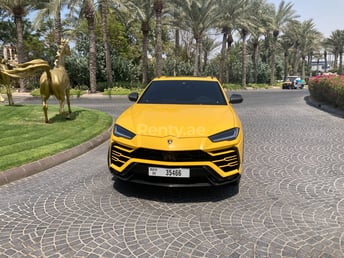 Yellow Lamborghini Urus for rent in Dubai 3