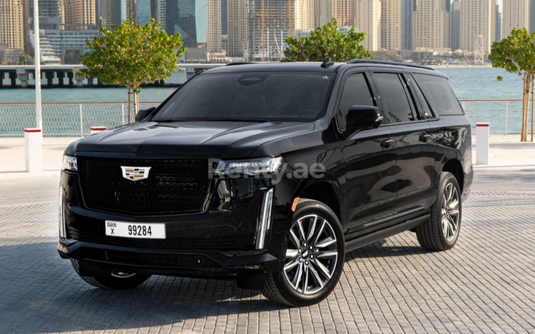 Черный Cadillac Escalade ESV Sport Platinum в аренду в Шарджа