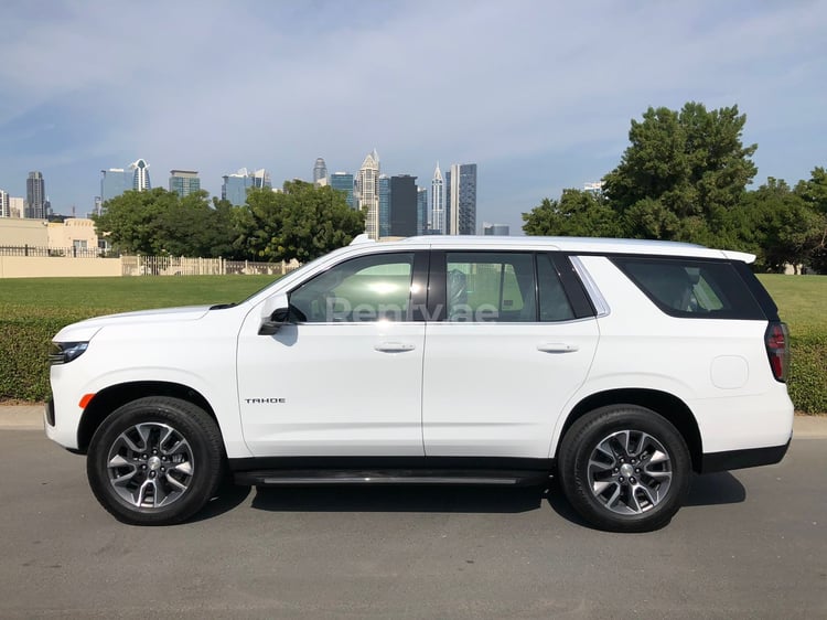 White Chevrolet Tahoe for rent in Dubai 0