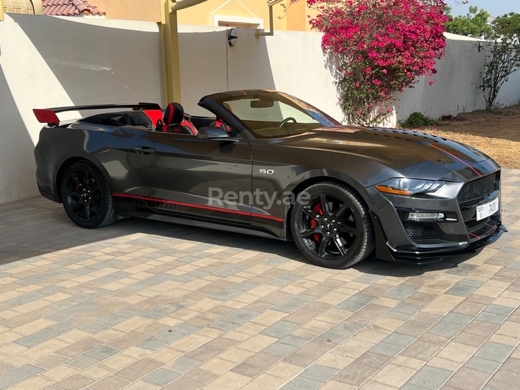 Grise Ford Mustang 5.0l V8 GT500 SHELBY KIT en location à Abu-Dhabi 3