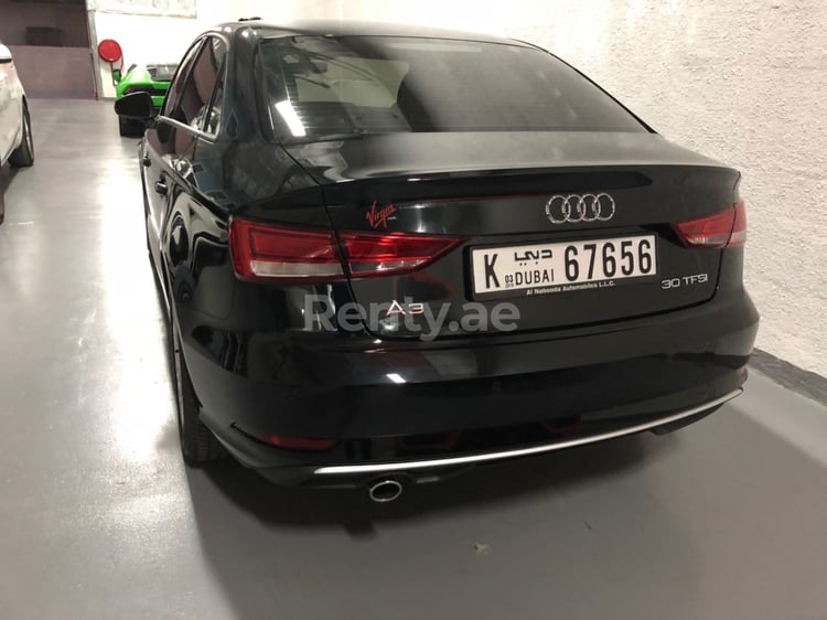 Black Audi A3 for rent in Dubai 1