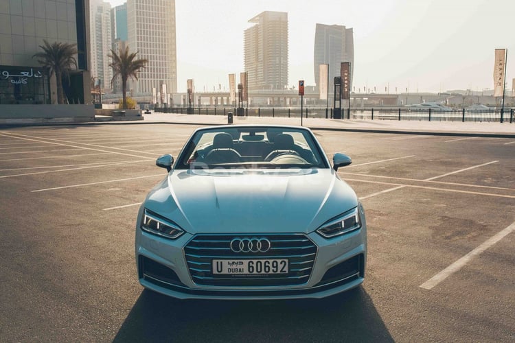 White Audi A5 Cabriolet for rent in Dubai 2