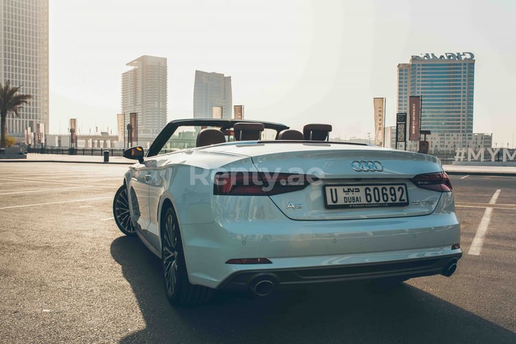 White Audi A5 Cabriolet for rent in Dubai 3
