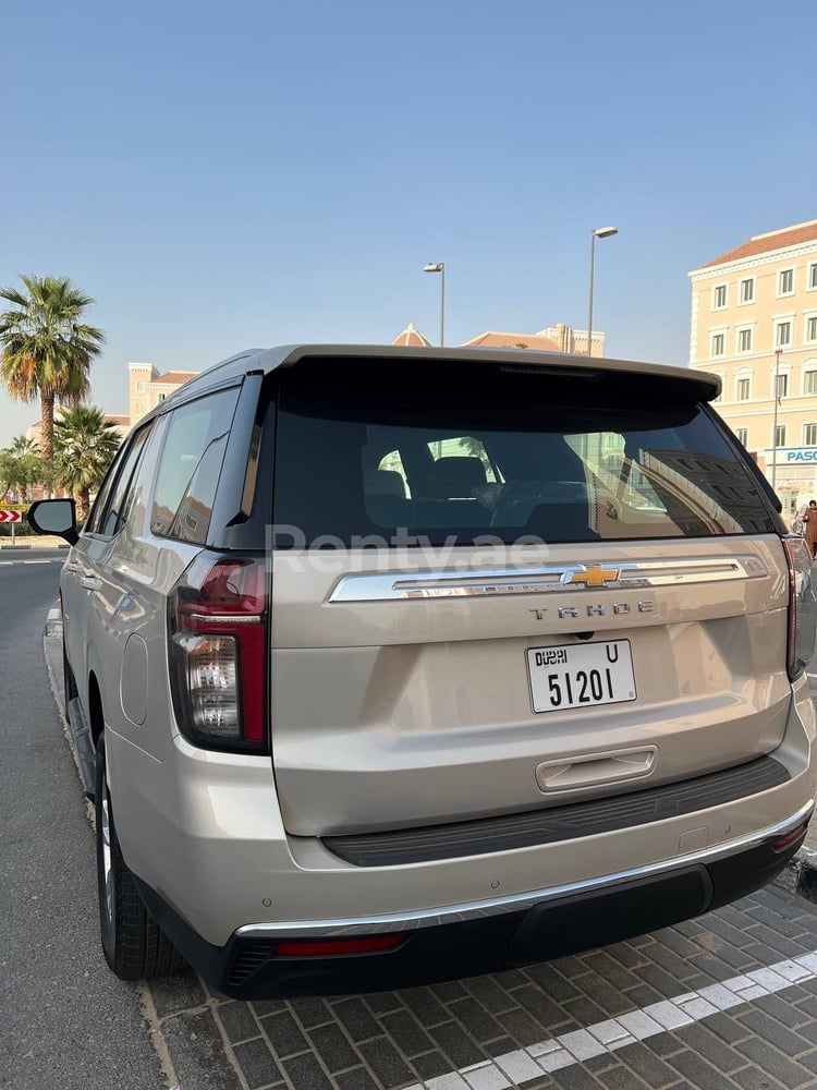 Beige Chevrolet Tahoe for rent in Dubai 3