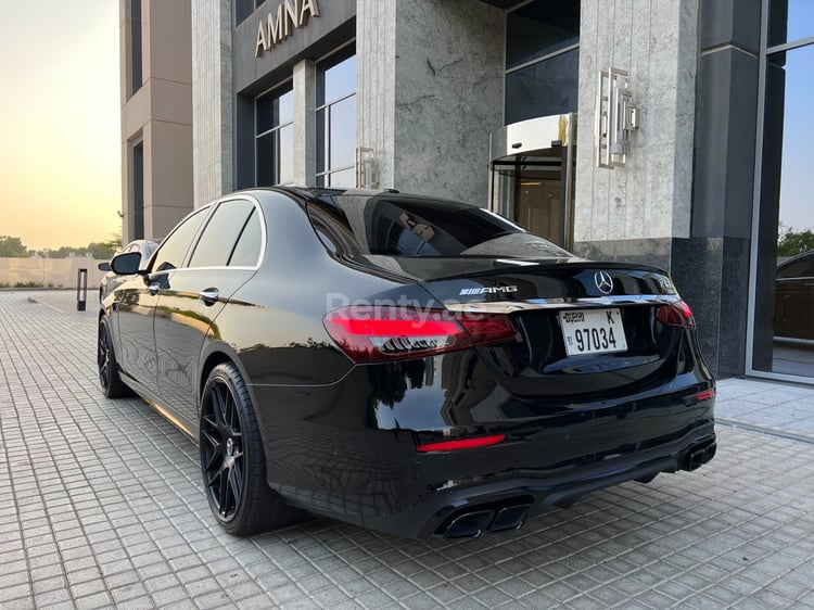 Black 2019 Mercedes E300 with E63 bodyk for rent in Abu-Dhabi 6