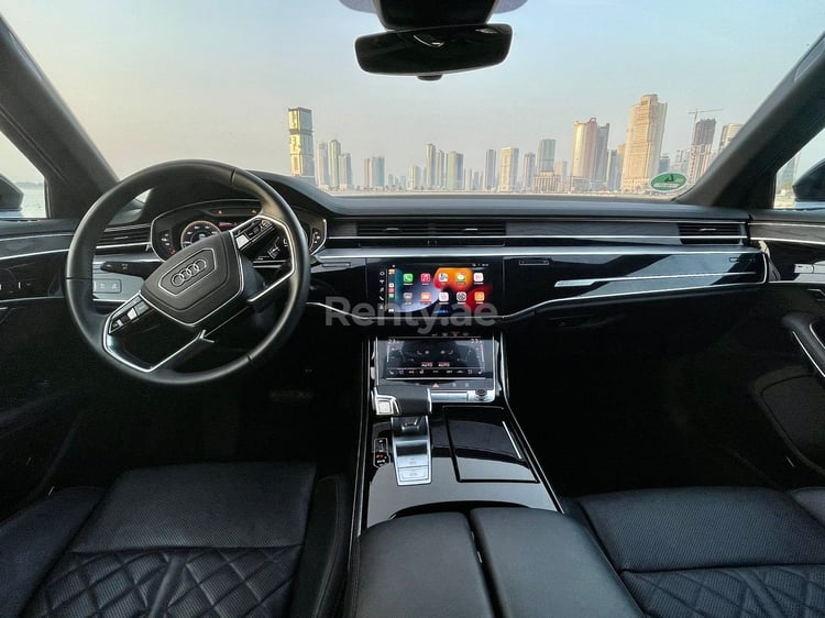 Black Audi A8 L60 TFSI for rent in Dubai 4