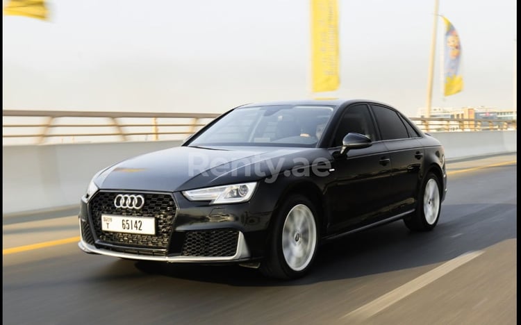 Black Audi A4 for rent in Dubai