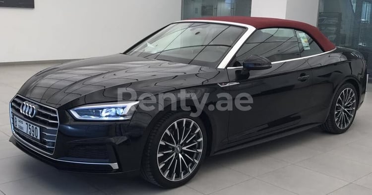 Black Audi A5 for rent in Abu-Dhabi