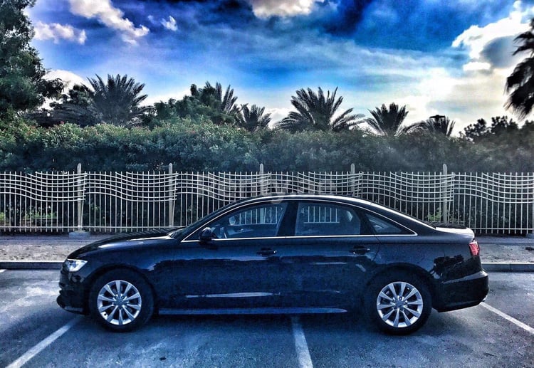 Black Audi A6 for rent in Dubai 2