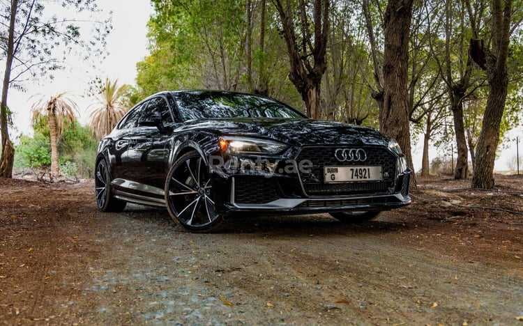 Black Audi A5 for rent in Abu-Dhabi