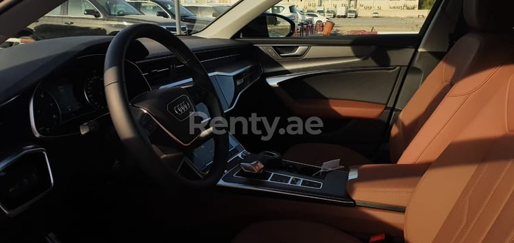 Dark Grey Audi A6 for rent in Abu-Dhabi 2