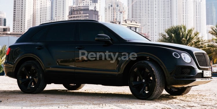 Black Edition W-12 Bentley Bentayga for rent in Sharjah