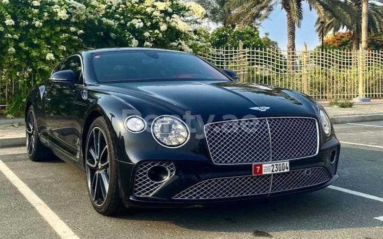 أسود Bentley Continental GT للإيجار في أبو ظبي