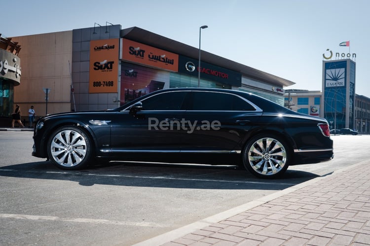 Black Bentley Flying Spur for rent in Dubai 1