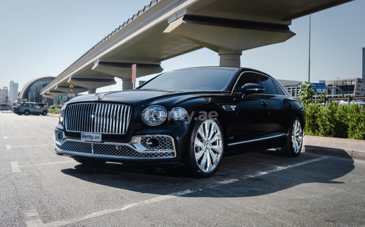 Black Bentley Flying Spur for rent in Dubai