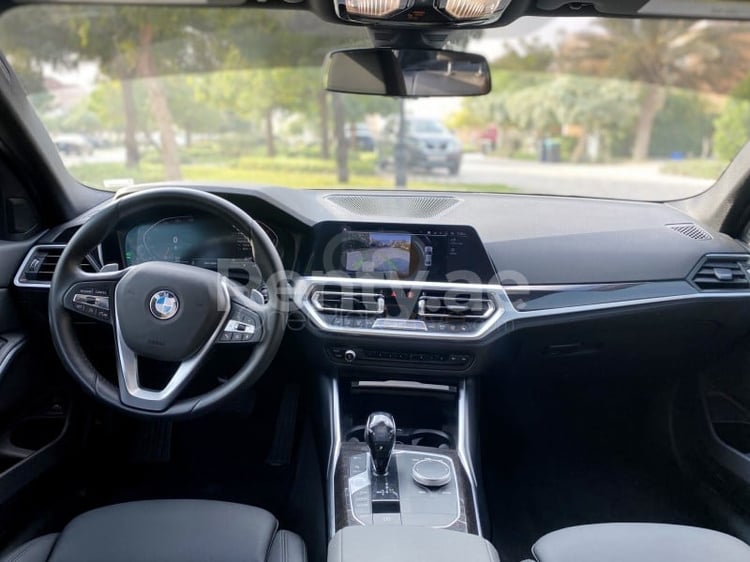 Black BMW 3 Series for rent in Dubai 4