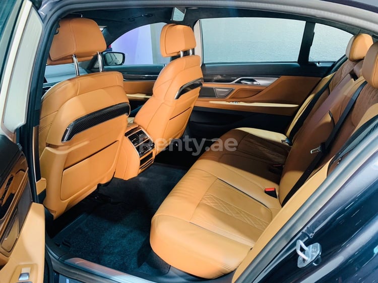 Grey BMW 7 Series for rent in Dubai 4