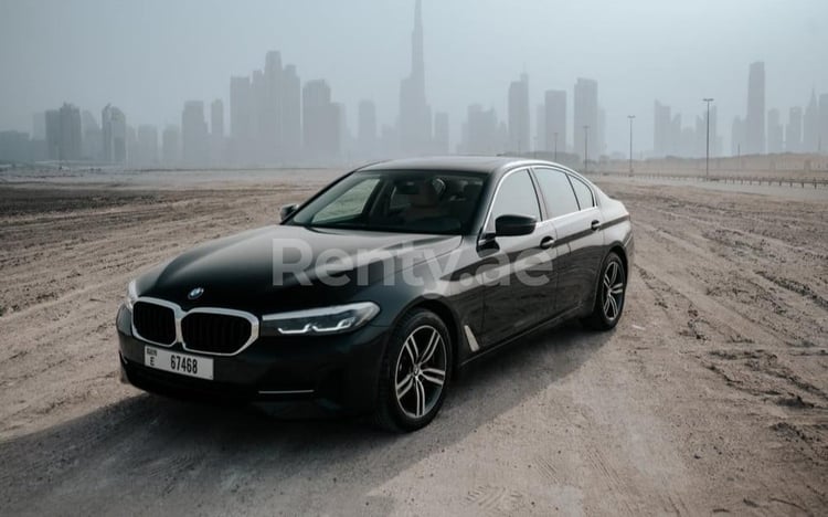 Black BMW 5 Series for rent in Abu-Dhabi