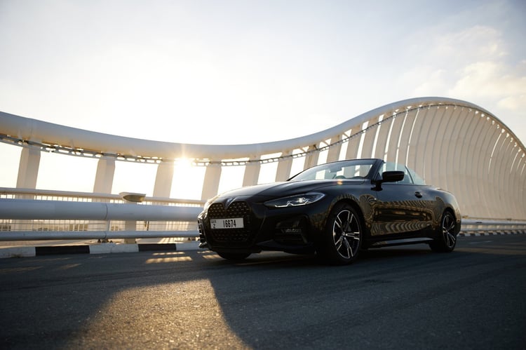 Black BMW 430i cabrio for rent in Dubai 1