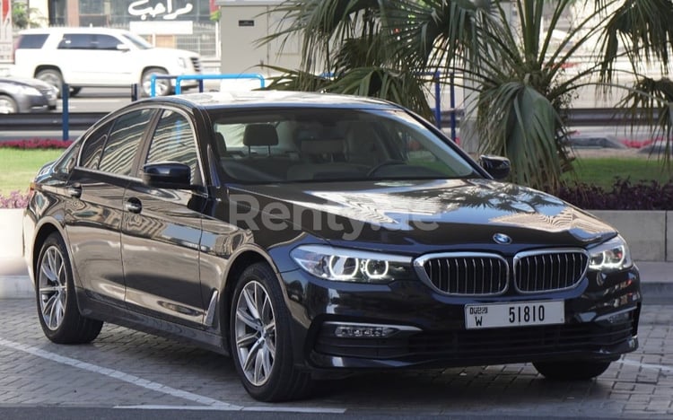 Black BMW 520I for rent in Dubai