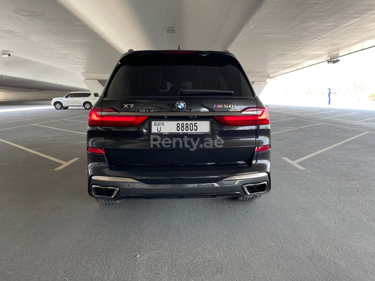 Black BMW X7 M50i for rent in Dubai 2