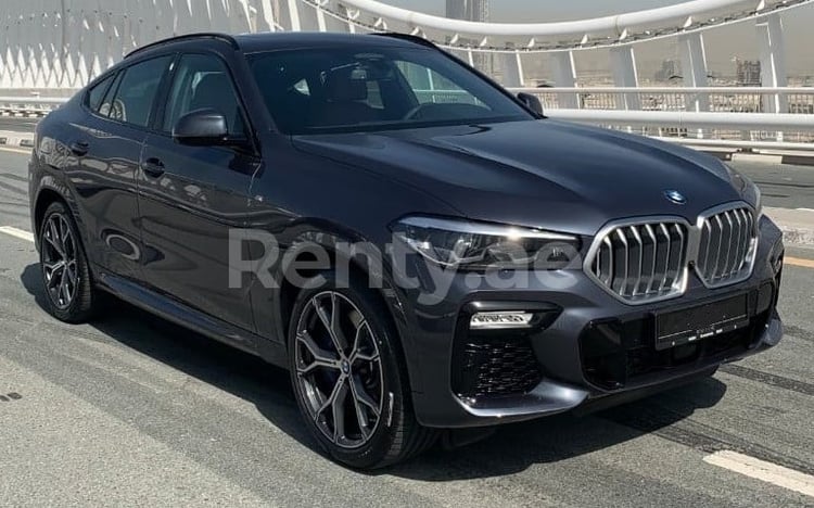 Black BMW X6 for rent in Sharjah