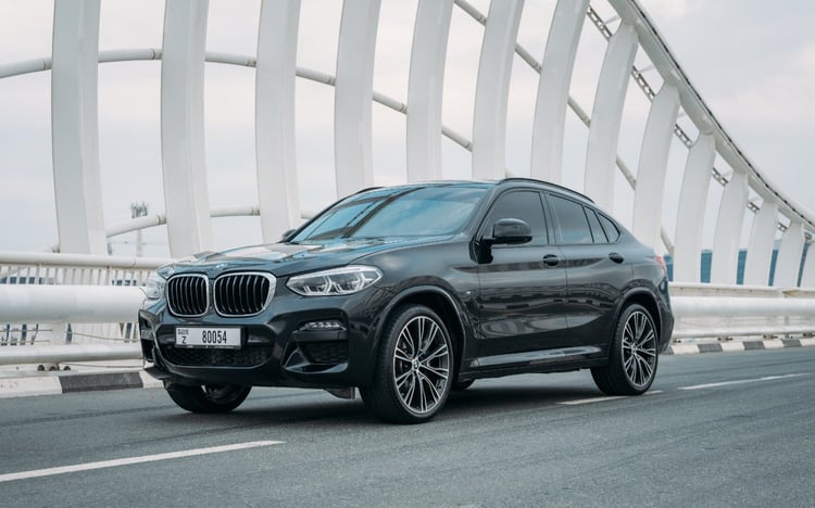 Black BMW X4 for rent in Dubai