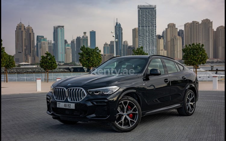 Black BMW X6 for rent in Sharjah