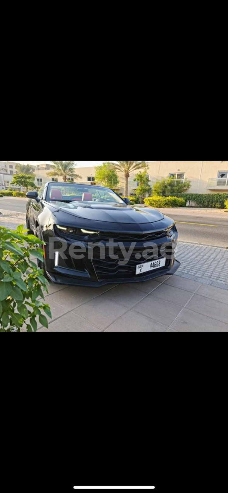 Black Chevrolet Camaro cabrio for rent in Sharjah 7