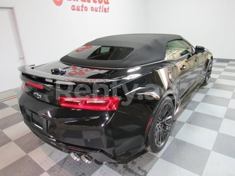 Black Chevrolet Camaro convertible for rent in Abu-Dhabi 0