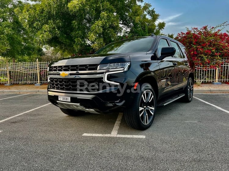 Black Chevrolet Tahoe for rent in Dubai 0